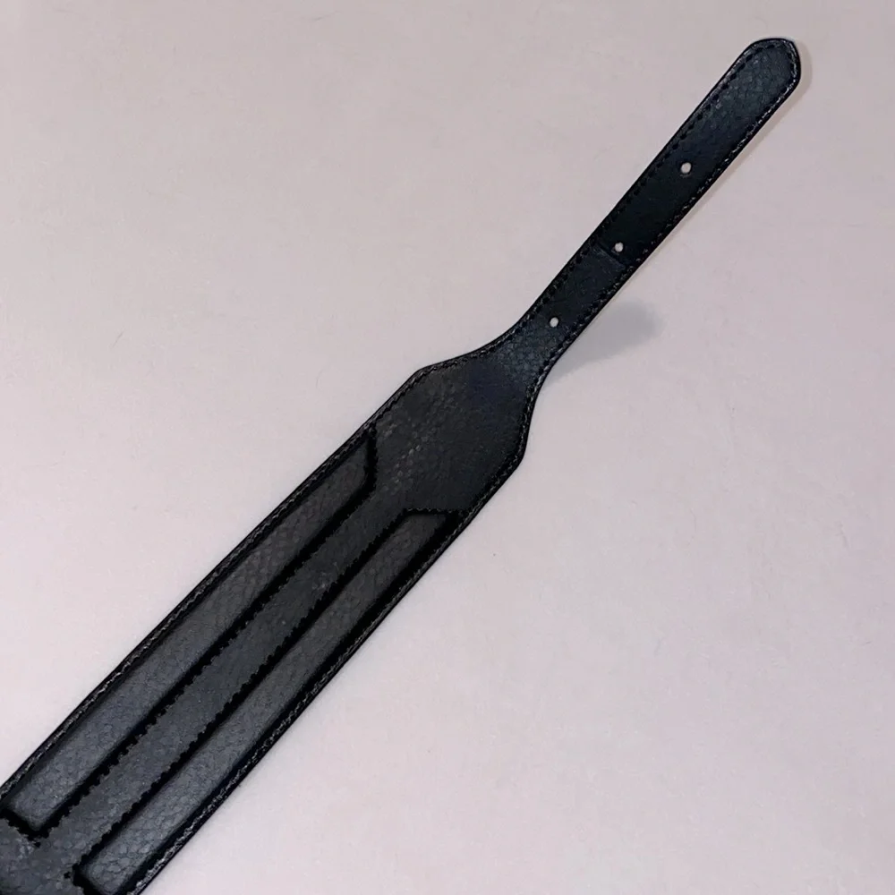 Women's‎ Black Leather Stretch Belt Size M/L